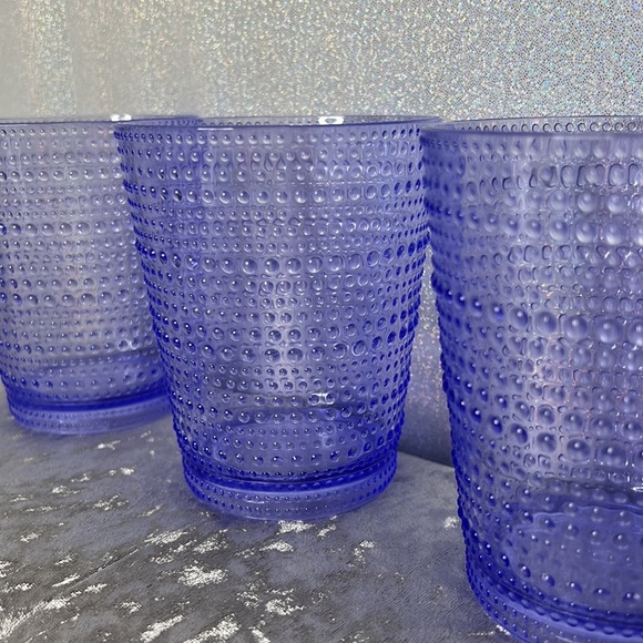 3 cups purple dotted plastic stackable gorgeous luxury summer beach boho luxe - Picture 4 of 7